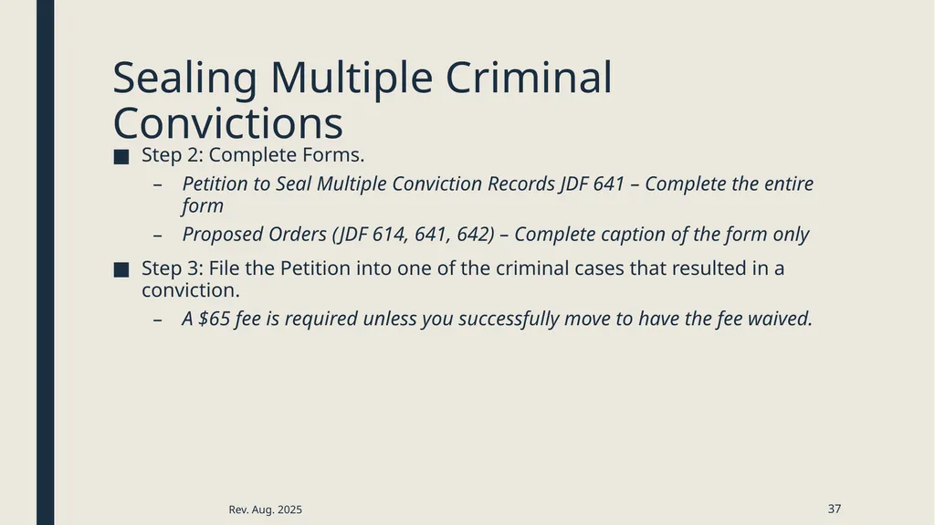 Sealing criminal records Presented by the 12th - slide 37 of 41