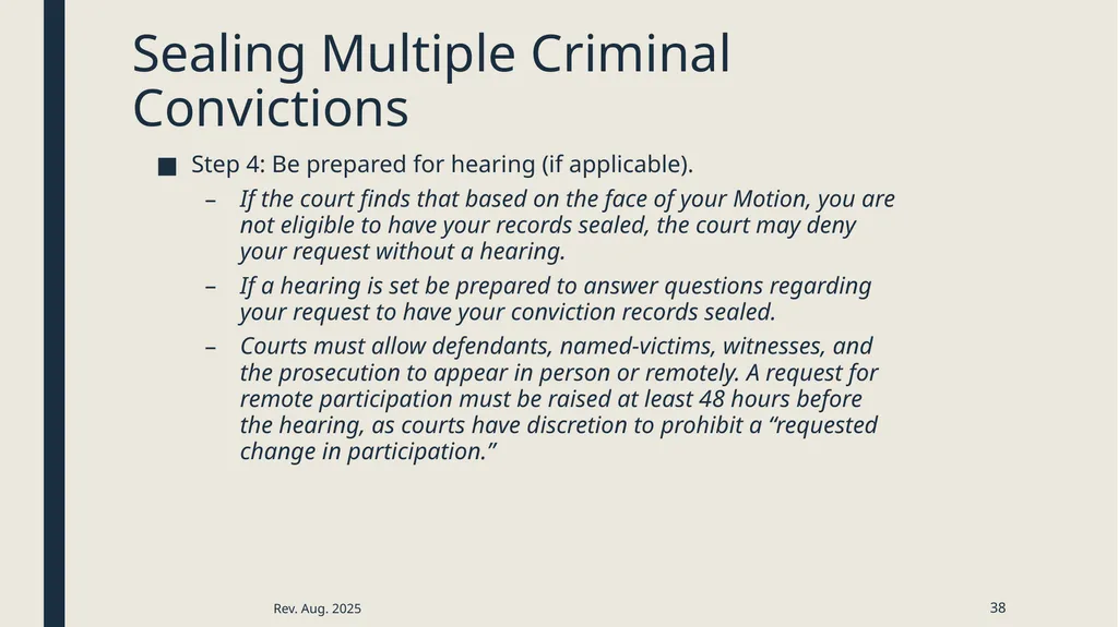 Sealing criminal records Presented by the 12th - slide 38 of 41