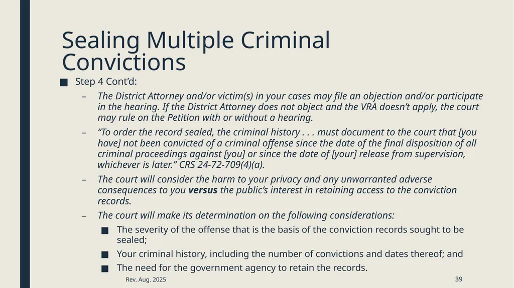 Sealing criminal records Presented by the 12th - slide 39 of 41