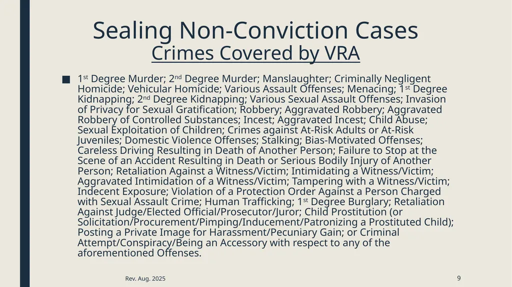 Sealing criminal records Presented by the 12th - slide 9 of 41