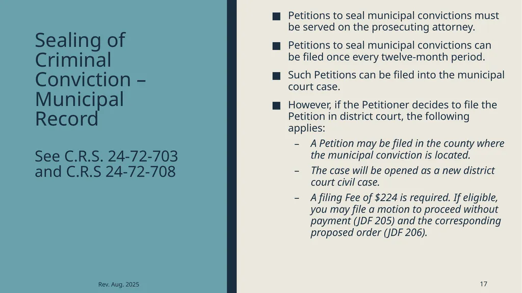 Sealing criminal records Presented by the 12th - slide 17 of 41