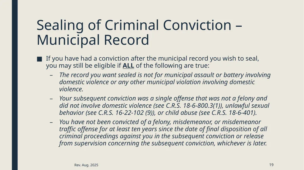 Sealing criminal records Presented by the 12th - slide 19 of 41