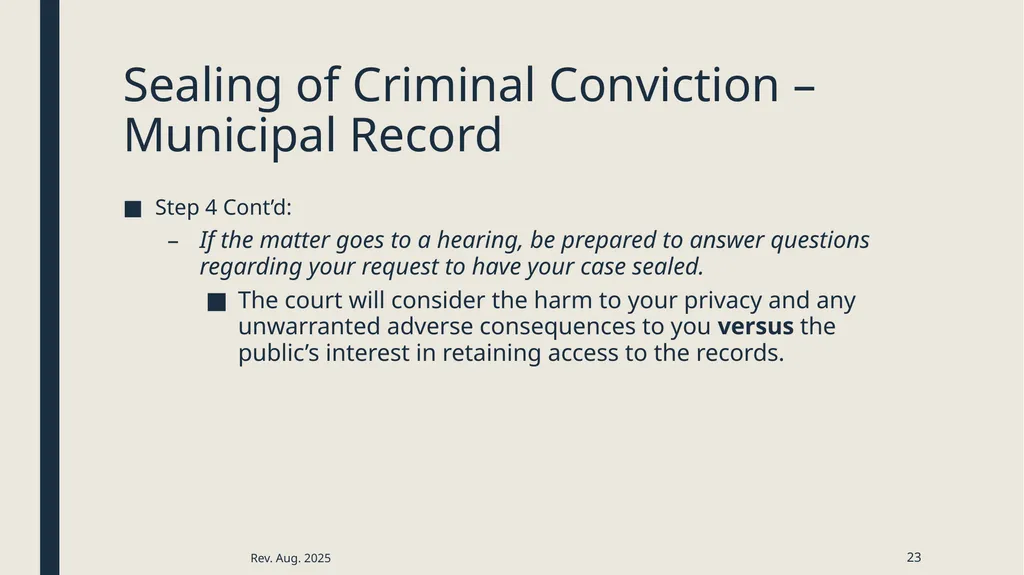 Sealing criminal records Presented by the 12th - slide 23 of 41