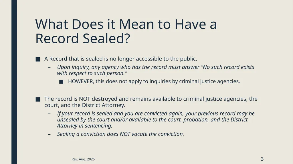 Sealing criminal records Presented by the 12th - slide 3 of 41