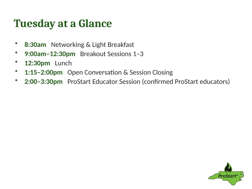 2026 NC ProStart Educator Conference Opening - slide 14 of 24