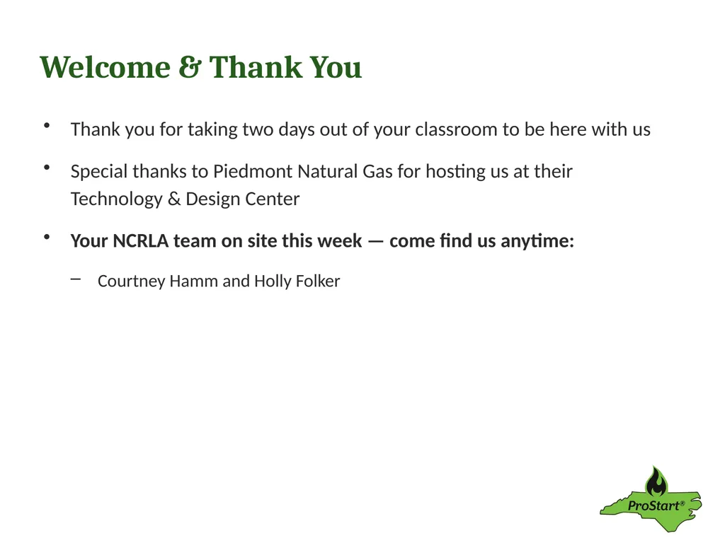 2026 NC ProStart Educator Conference Opening - slide 3 of 24