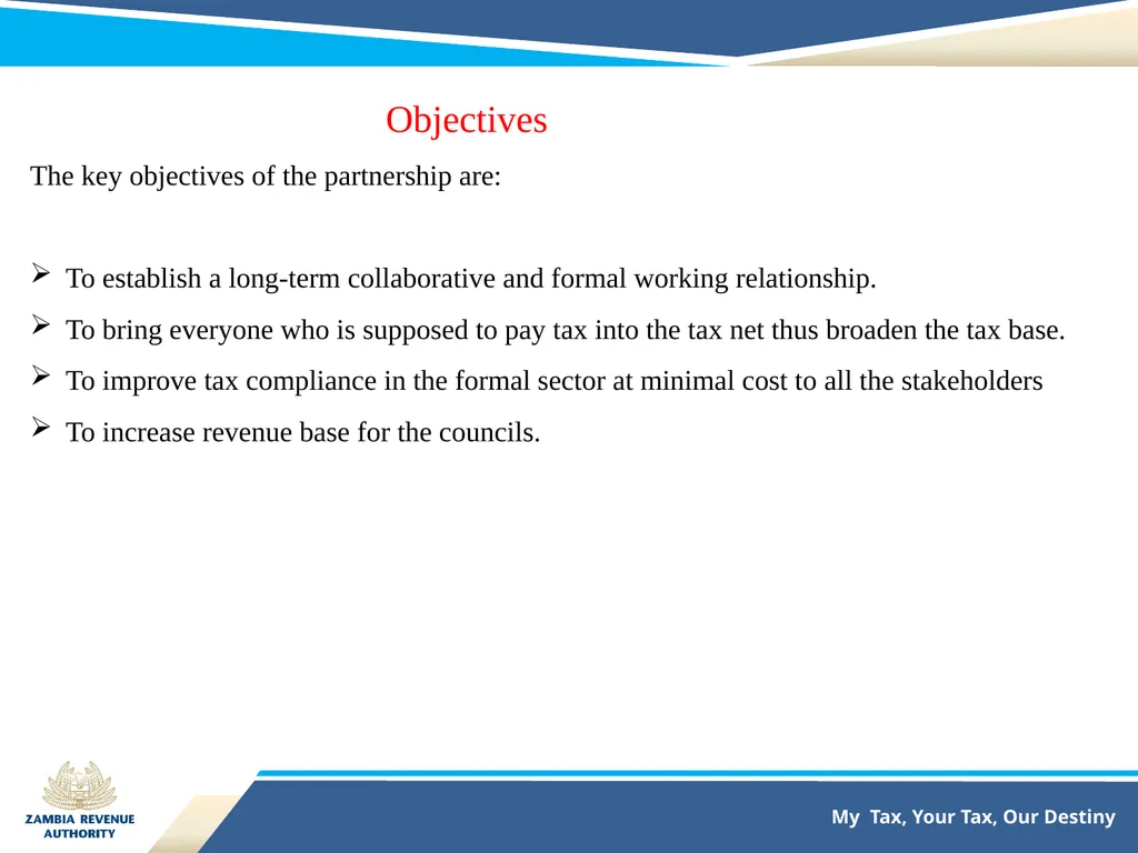 TAX COLLECTION AGENCY PARTNERSHIP BETWEEN ZAMBIA - slide 5 of 14