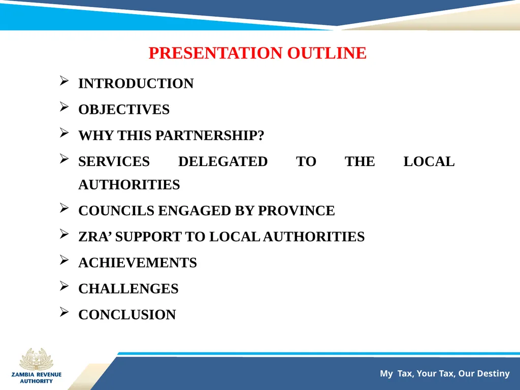 TAX COLLECTION AGENCY PARTNERSHIP BETWEEN ZAMBIA - slide 2 of 14