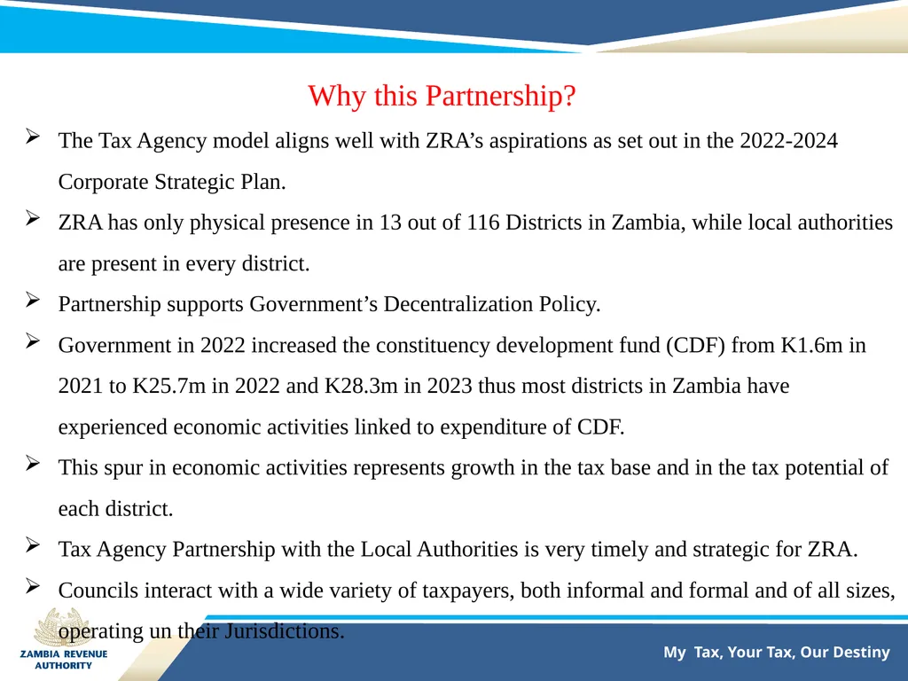 TAX COLLECTION AGENCY PARTNERSHIP BETWEEN ZAMBIA - slide 6 of 14