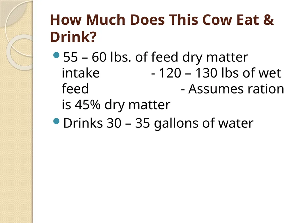 Dairy Cattle Nutrition – The Basics Dr. L. E. - slide 9 of 49