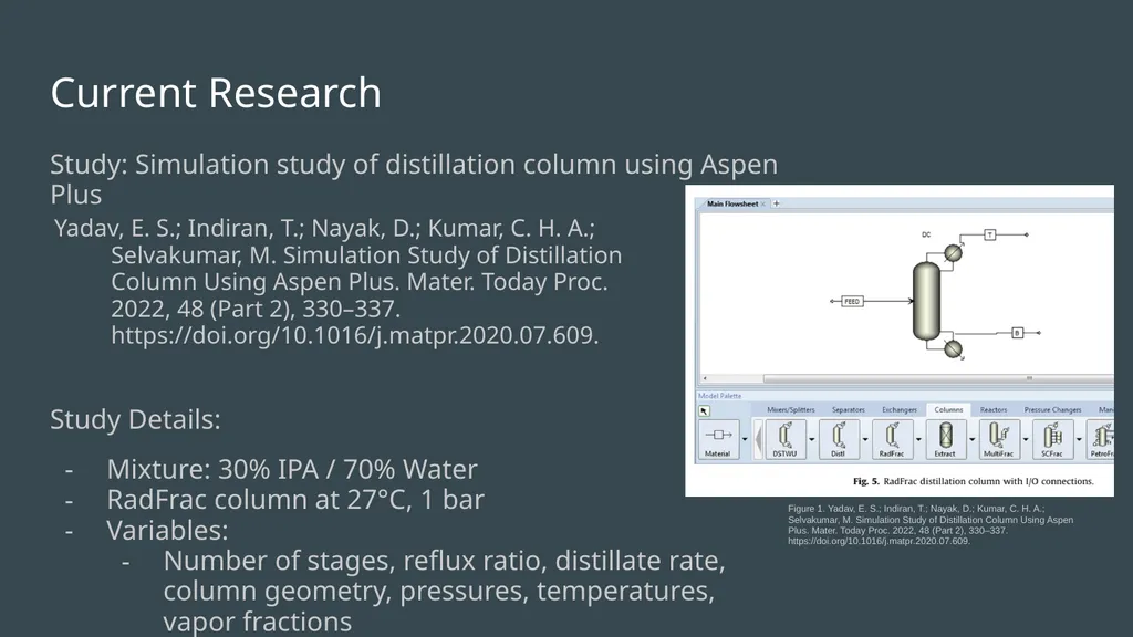 Aspen Simulation of Staged Separation Unit-Ops: - slide 3 of 18
