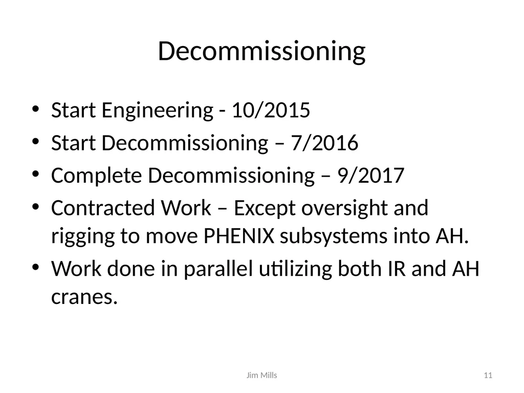 sPHENIX Schedule and Resource Estimate - slide 11 of 32