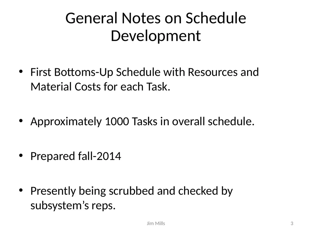 sPHENIX Schedule and Resource Estimate - slide 3 of 32