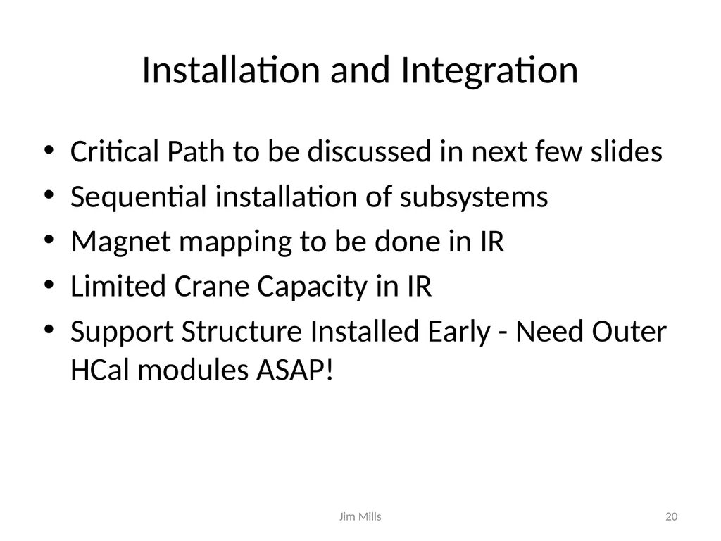 sPHENIX Schedule and Resource Estimate - slide 20 of 32
