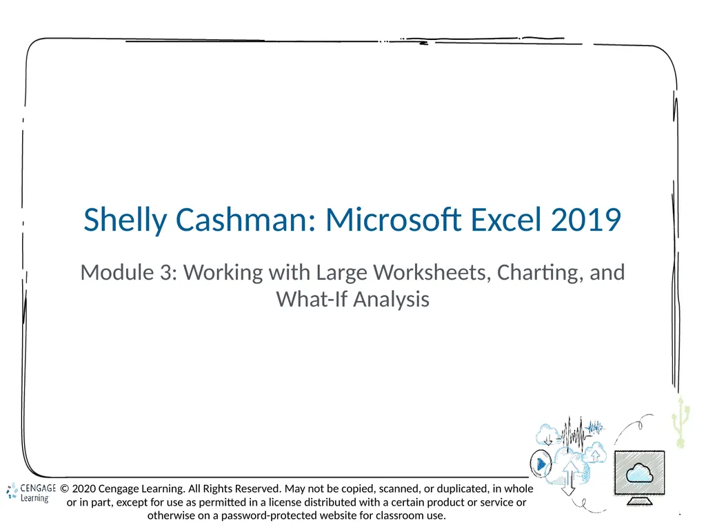Shelly Cashman: Microsoft Excel 2019 Module 3: - slide 1 of 50