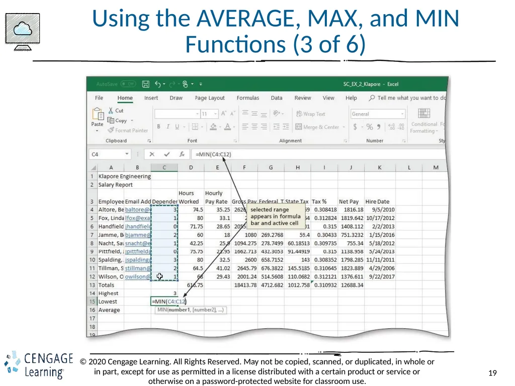 Shelly Cashman: Microsoft Excel 2019 Module 2: - slide 19 of 42