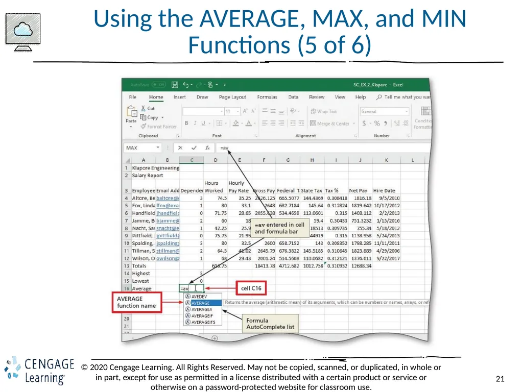 Shelly Cashman: Microsoft Excel 2019 Module 2: - slide 21 of 42