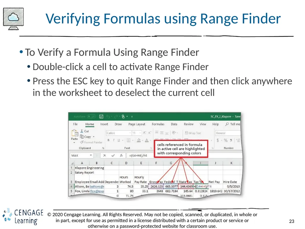 Shelly Cashman: Microsoft Excel 2019 Module 2: - slide 23 of 42
