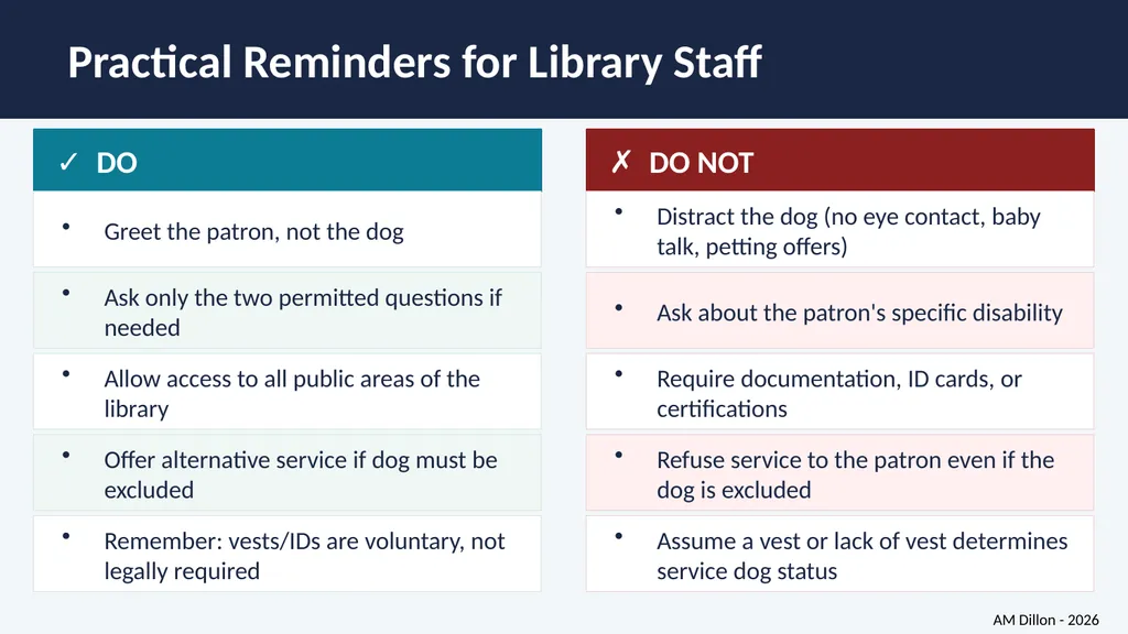 Navigating Service Dog Access in Libraries A - slide 8 of 14