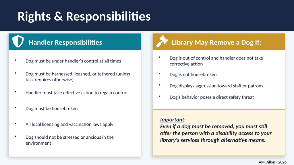 Navigating Service Dog Access in Libraries A - slide 7 of 14