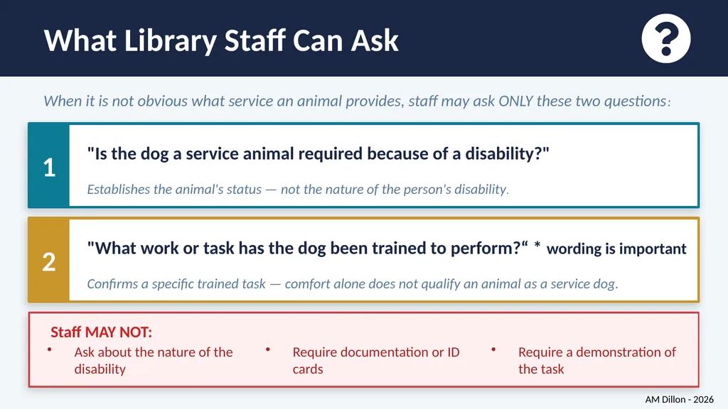 Navigating Service Dog Access in Libraries A - slide 6 of 14