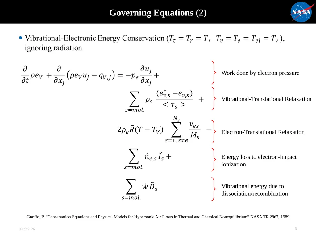 Evaluation of Thermochemical Nonequilibrium Models - slide 5 of 21