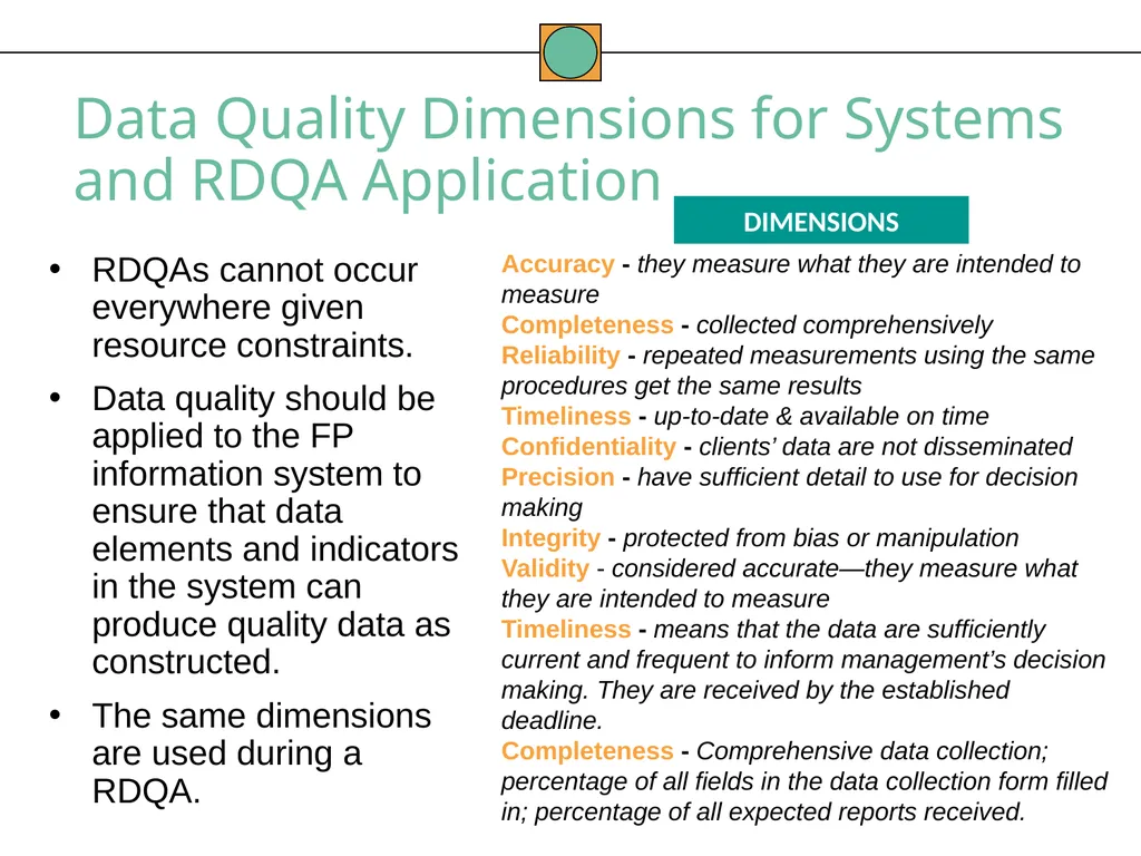 Data Quality Conceptual Framework and Dimensions - slide 8 of 14