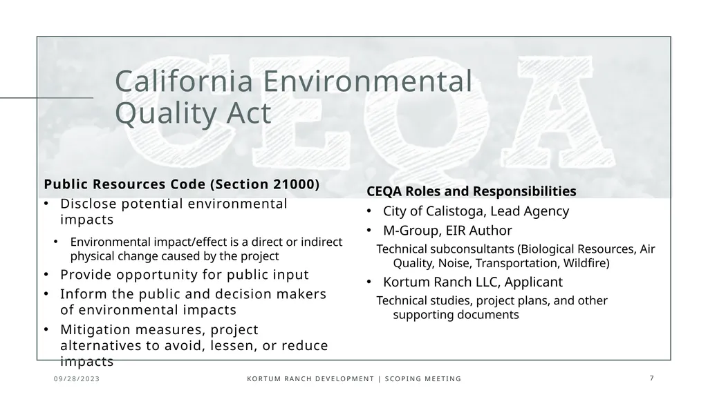 Public Scoping Meeting Draft Environmental Impact - slide 7 of 10