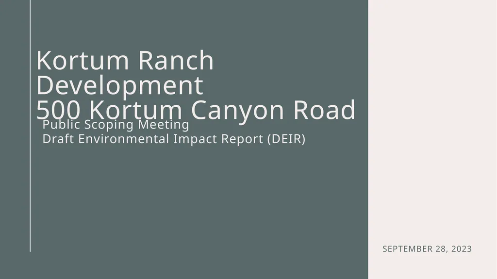 Public Scoping Meeting Draft Environmental Impact - slide 1 of 10