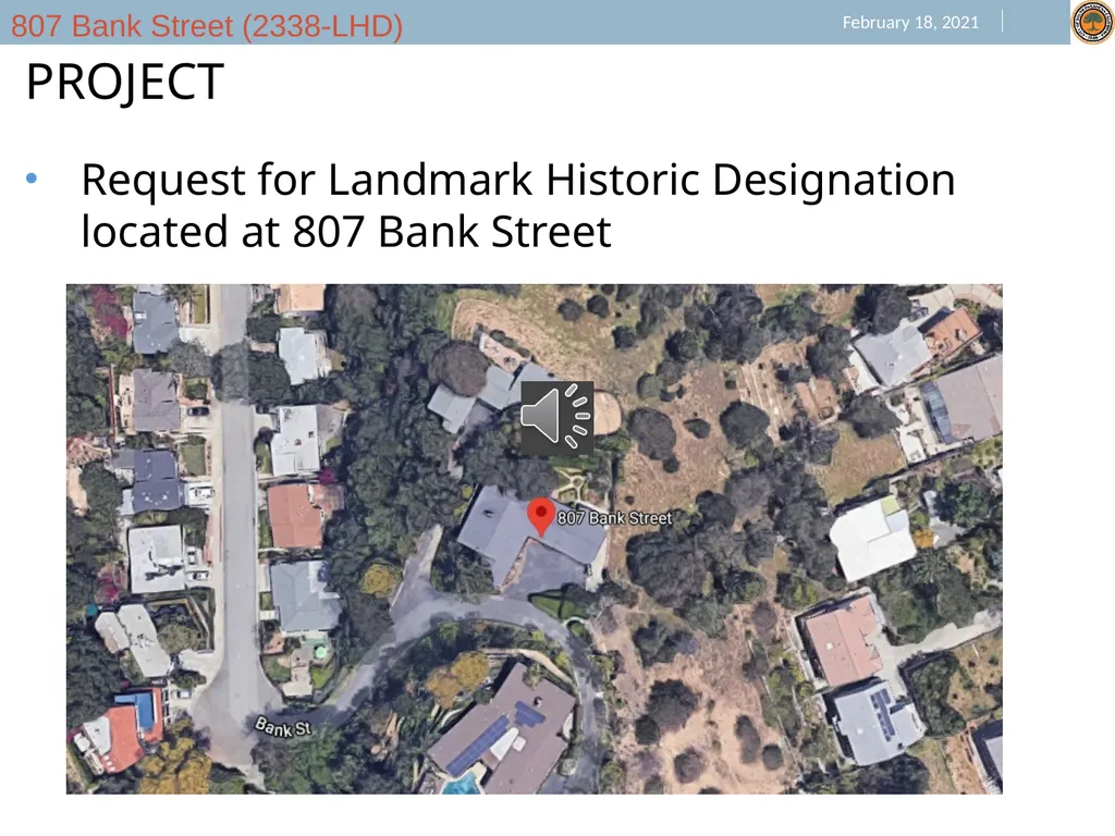 Request for Landmark Historic Designation located - slide 2 of 8