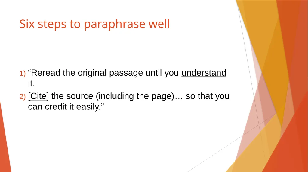 Paraphrasing What is a paraphrase? a concise, - slide 12 of 25