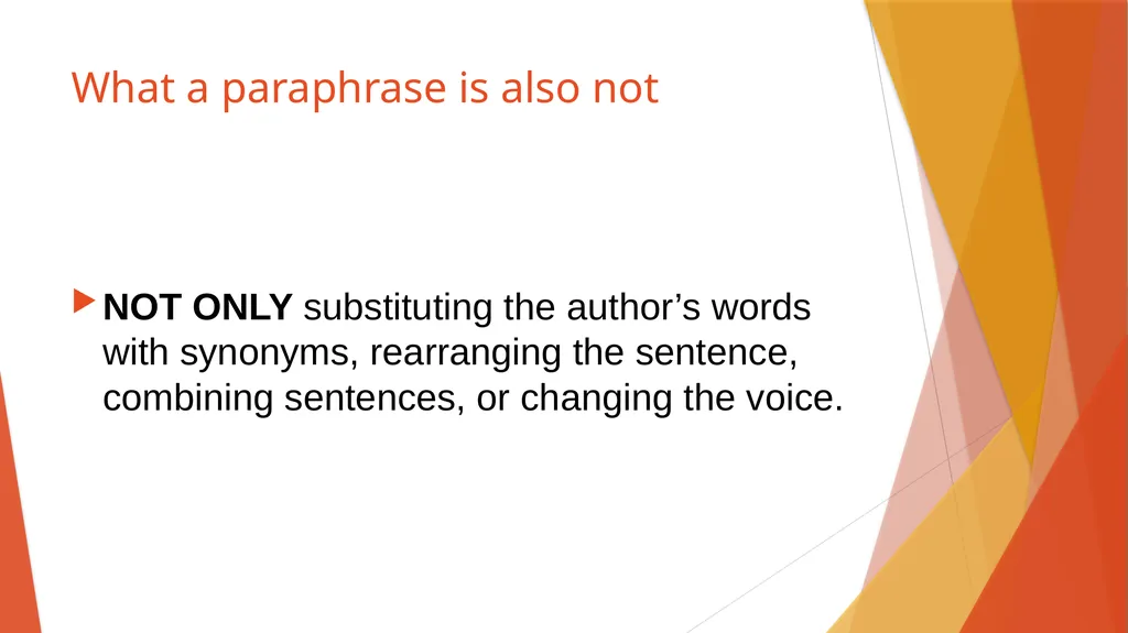 Paraphrasing What is a paraphrase? a concise, - slide 5 of 25