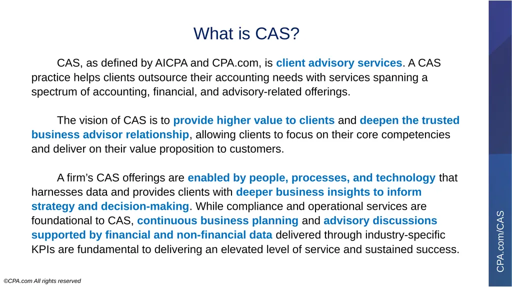 7-Minute Presentation Client Advisory Services - slide 2 of 21