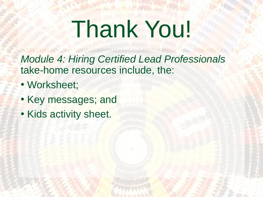 Module 4: Hiring Certified Lead Professionals - slide 38 of 38