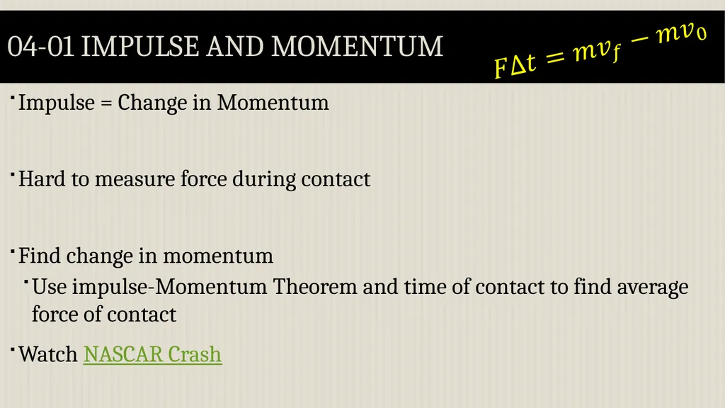 Momentum Physics Unit 4 Credits Slides created by - slide 10 of 39