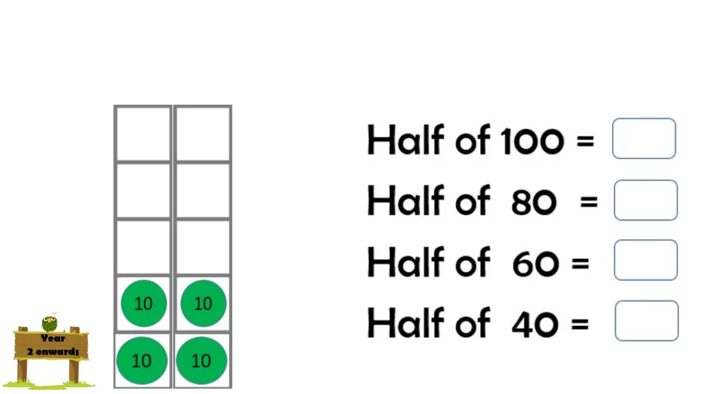 Halving even numbers to 10 Complete the questions - slide 12 of 19