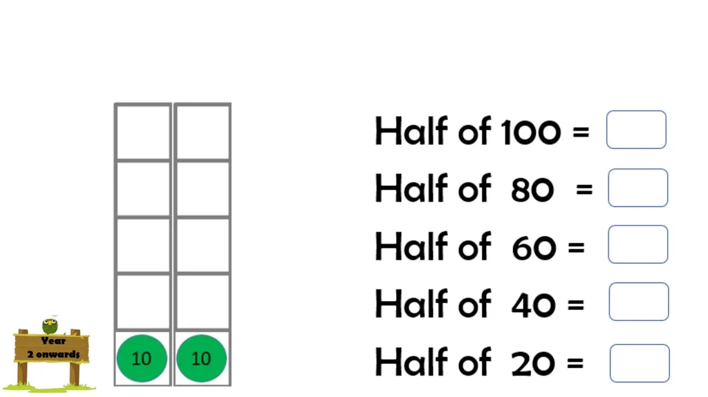 Halving even numbers to 10 Complete the questions - slide 13 of 19