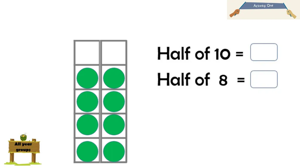 Halving even numbers to 10 Complete the questions - slide 4 of 19