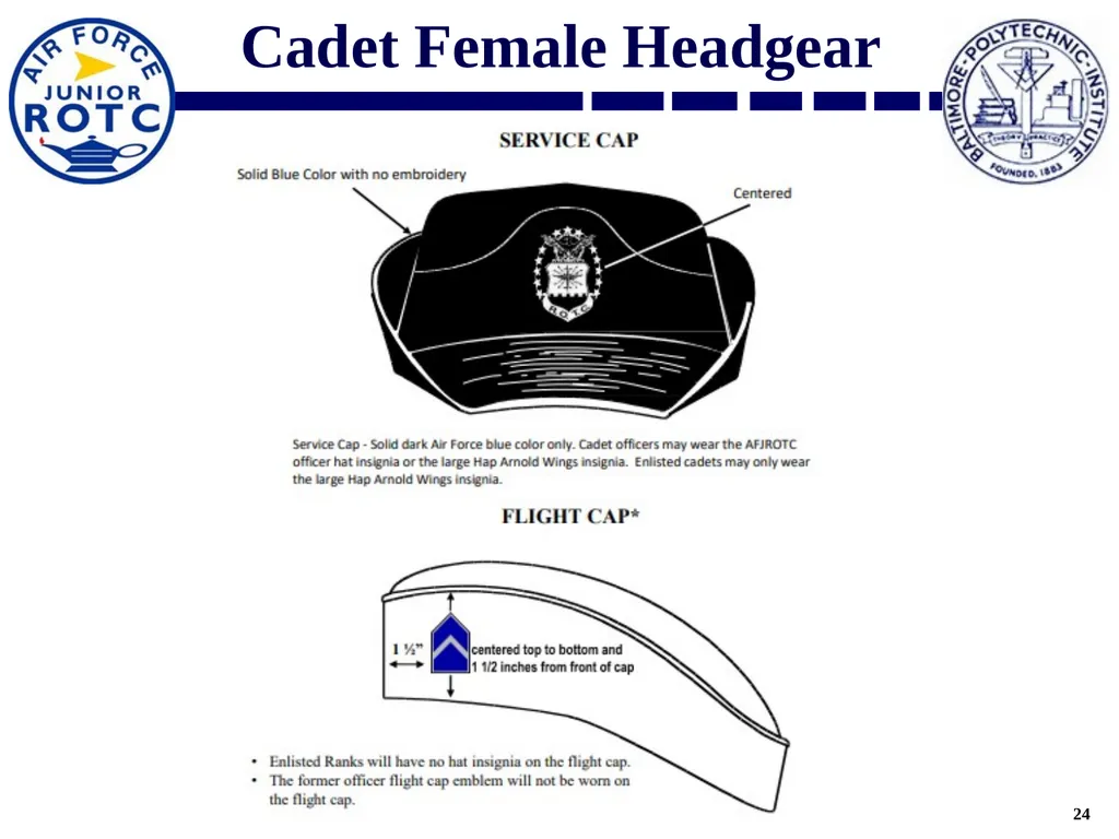 Uniform Standards AY2021-2022 Overview AFJROTC - slide 24 of 30