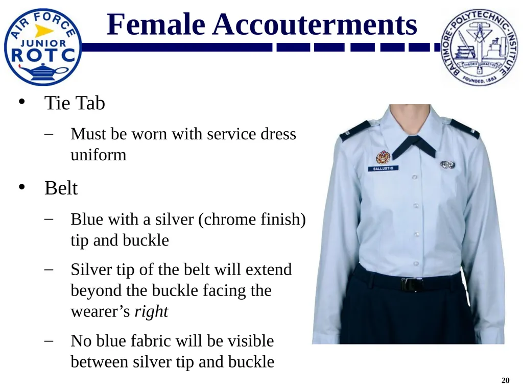 Uniform Standards AY2021-2022 Overview AFJROTC - slide 20 of 30