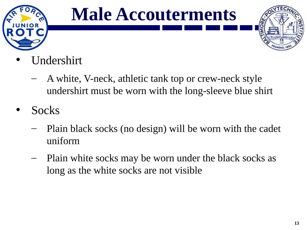 Uniform Standards AY2021-2022 Overview AFJROTC - slide 13 of 30
