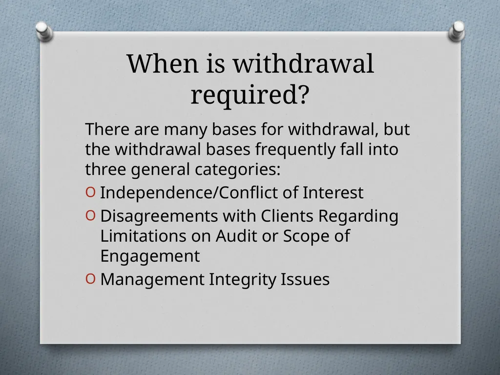 The Practice and Legal Implications of Withdrawing - slide 5 of 31