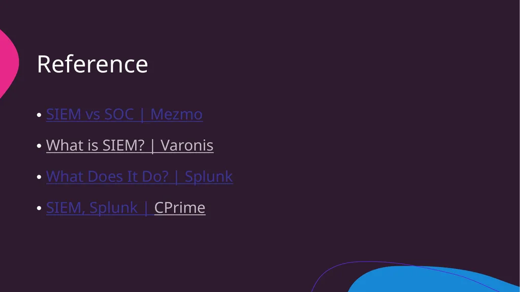 SIEM and Splunk SIBI M S Solution and Tools - slide 17 of 17