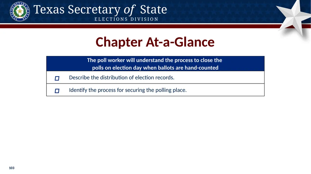 Poll Worker Training Comprehensive State Version - slide 103 of 184