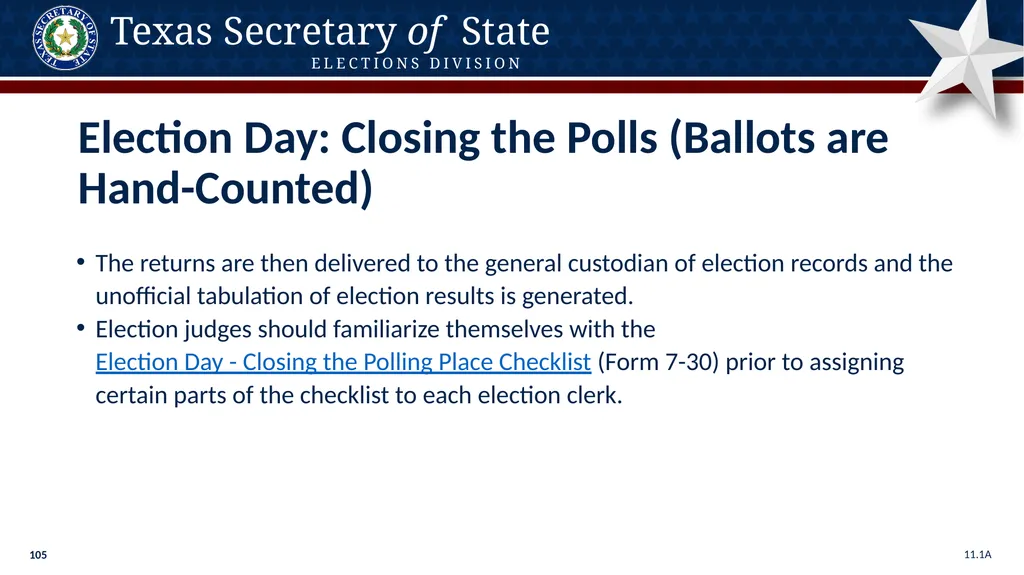 Poll Worker Training Comprehensive State Version - slide 105 of 184