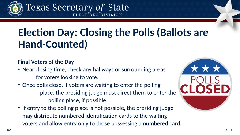 Poll Worker Training Comprehensive State Version - slide 106 of 184