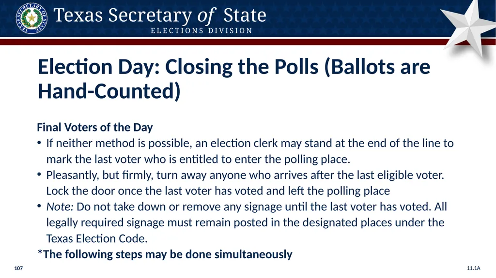 Poll Worker Training Comprehensive State Version - slide 107 of 184