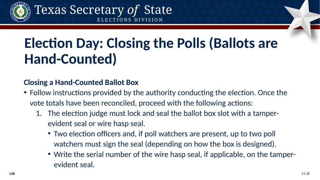Poll Worker Training Comprehensive State Version - slide 138 of 184
