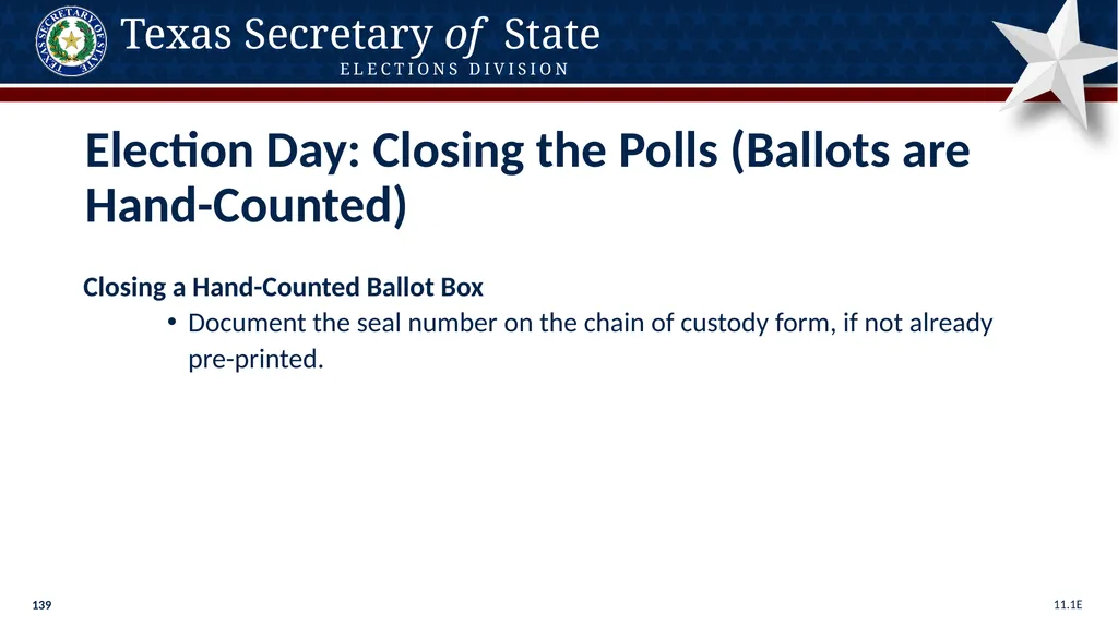Poll Worker Training Comprehensive State Version - slide 139 of 184