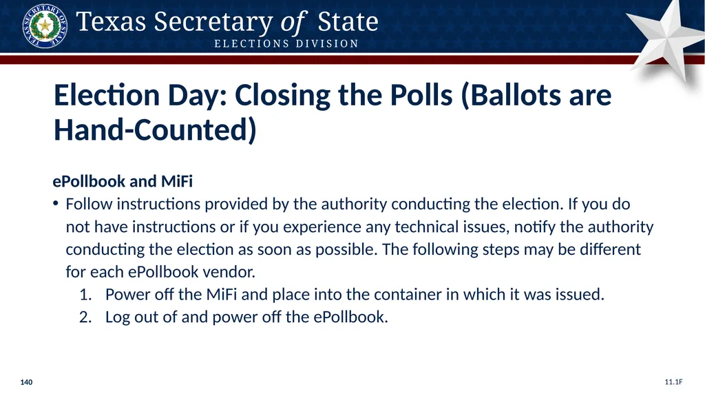 Poll Worker Training Comprehensive State Version - slide 140 of 184